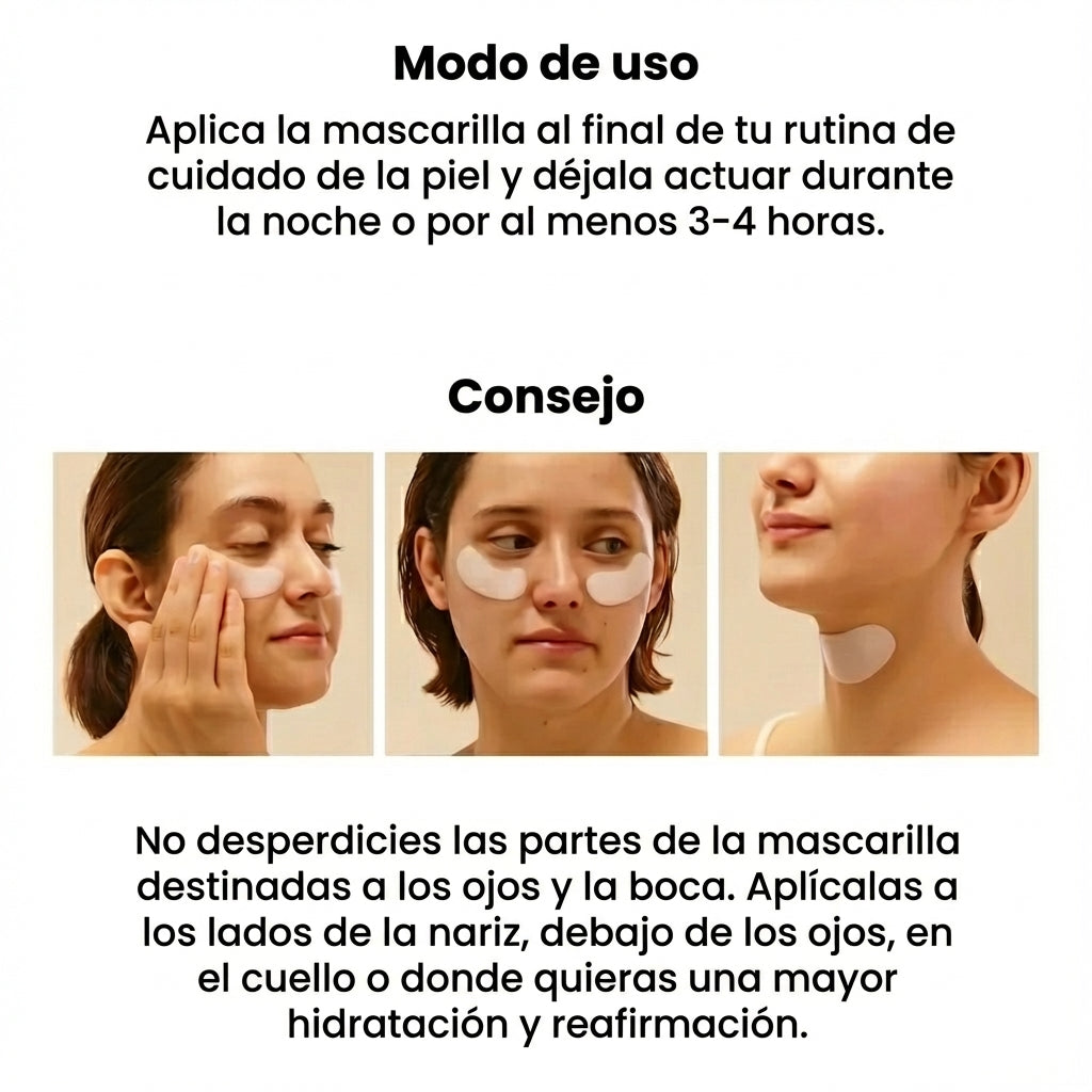 Mascarilla de Bio-Colágeno - Reduce las arrugas después de una sola aplicación